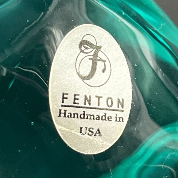 Fenton Aqua Teal Blue Green Glass Pig Figurine Original Sticker - Picture 8 of 10